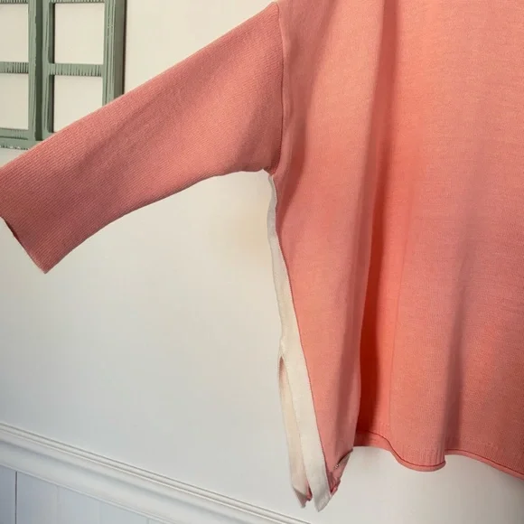 MerSea Catalina Crewneck Sweater - Peach/White Contrast One Size F85 - Picture 3 of 16